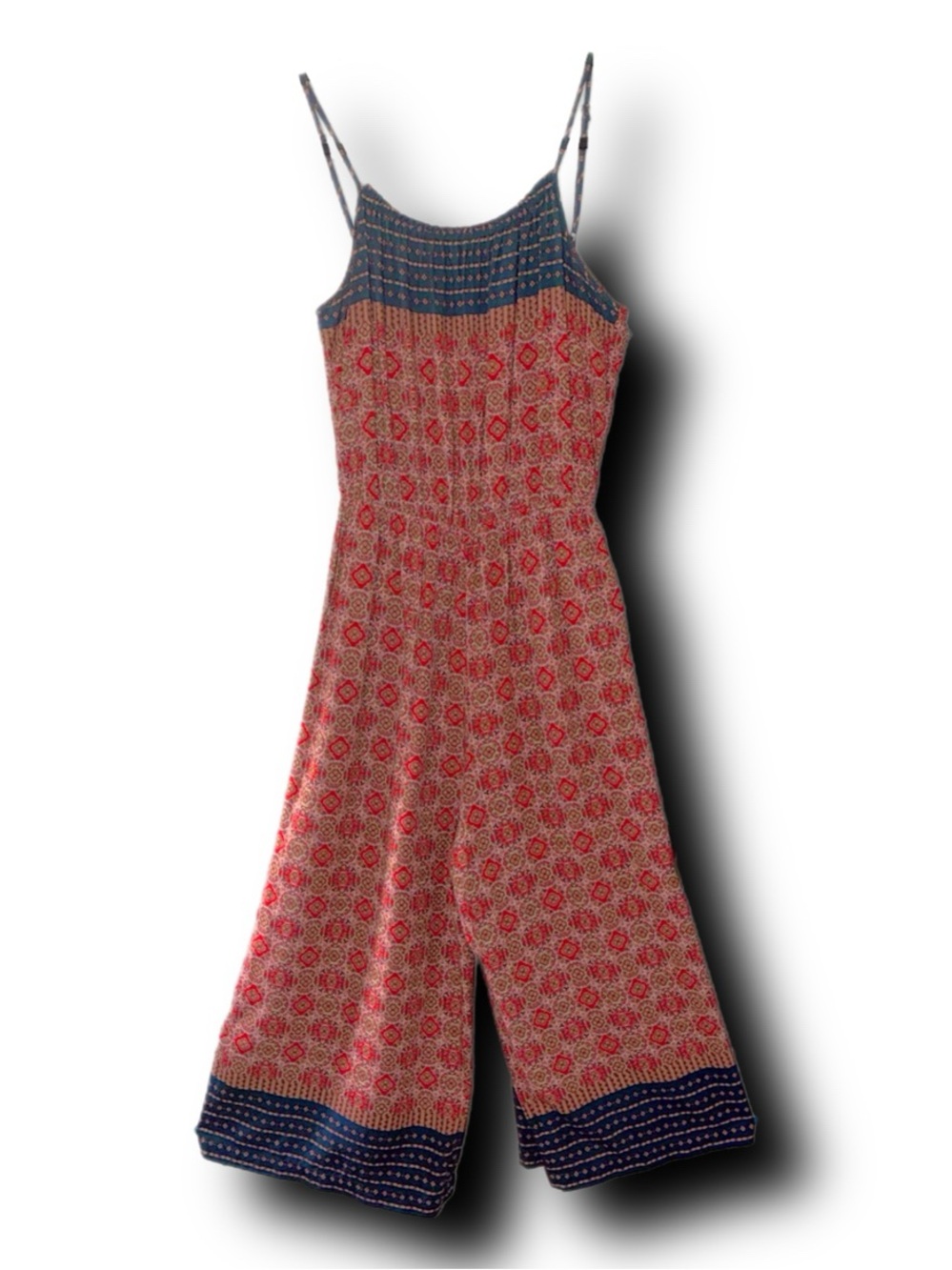 Forever 21 Boho Print Wide Leg Jumpsuit Romper Hippie Vibes
